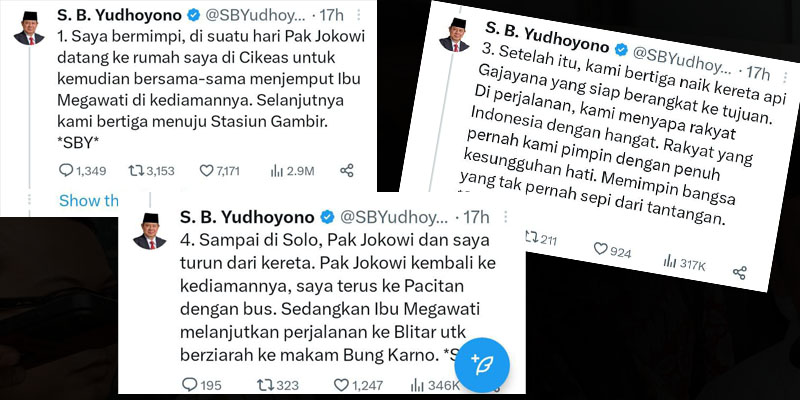 Twit mimpi SBY segerbong Jokowi dan Megawati